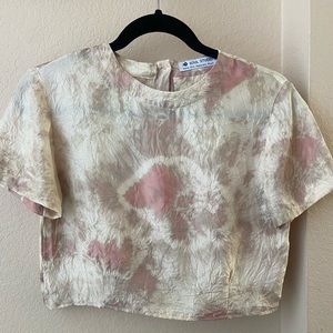 Naturally dyed silk Crop Top xs/s